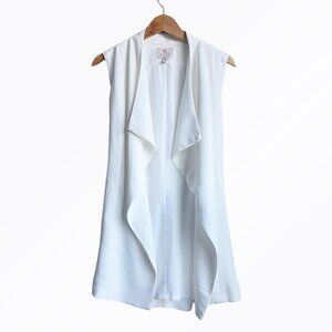 NWOT Lila Rose White Blazer Vest Open Front Tie Wrap - Summer & Spring Chic